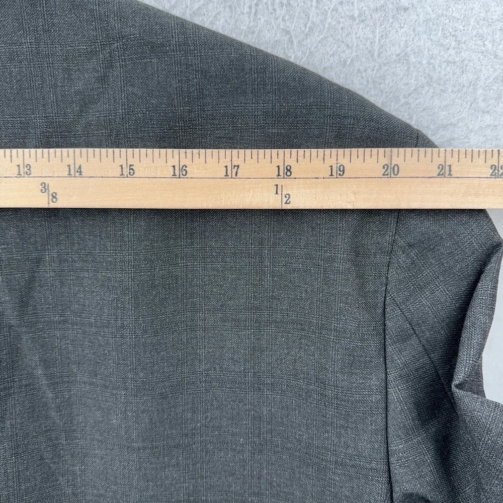 Haggar Blazer Coat Jacket Mens 46L Dark Gray Suit Up System Custom Fit NWT